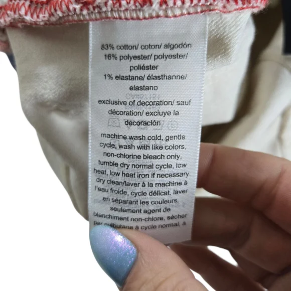 NWT Tommy Hilfiger Cream Casual Peekaboo Ankle Cuff Pants with Drawstring Sz 6 - Picture 8 of 12